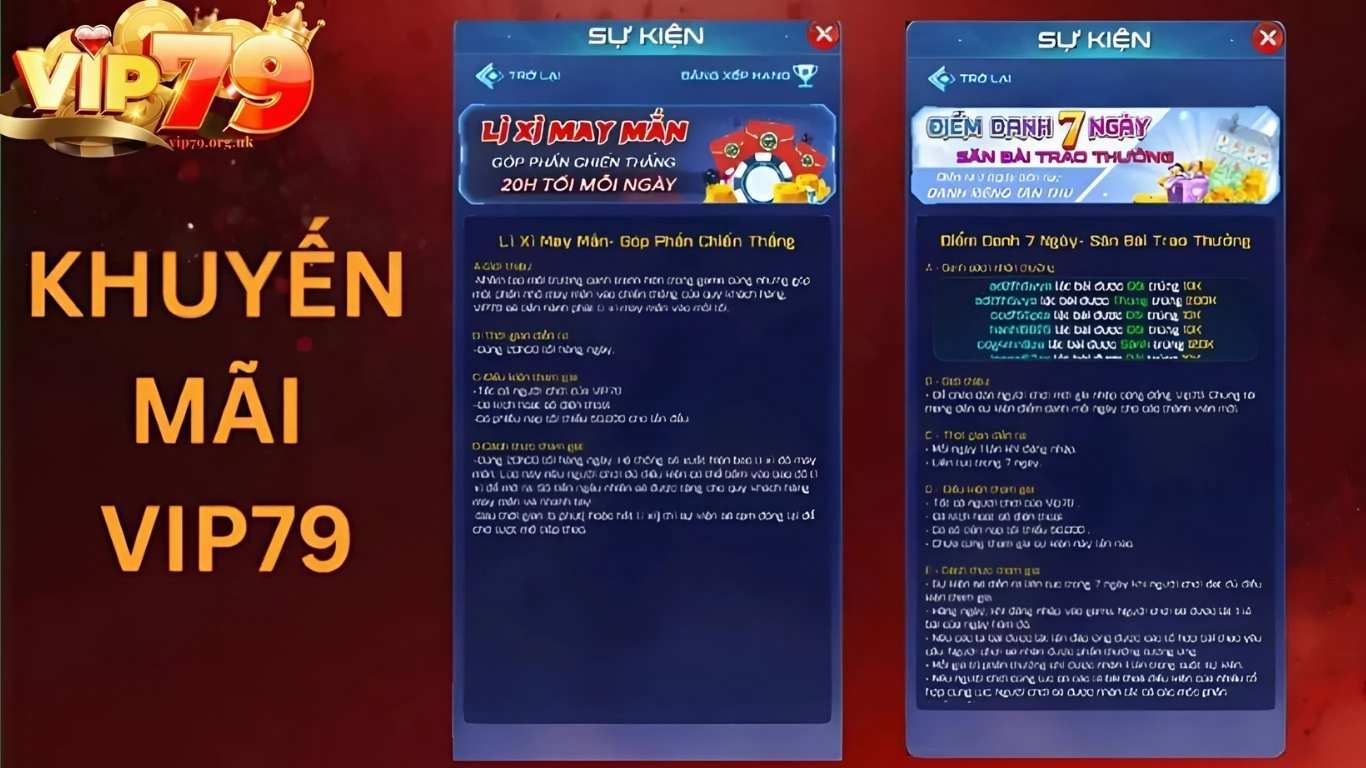 Điều kiện nhận khuyến mãi VIP79 